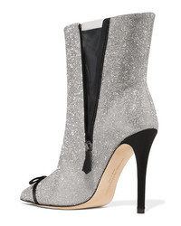 Marco De Vincenzo Med Crystal Embellished Leather Ankle Boots