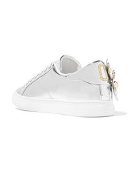 Marc Jacobs Daisy Appliqud Metallic Leather Sneakers