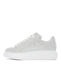 Alexander McQueen Silver And White Crystal Oversized Sneakers