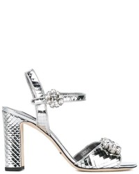 Dolce & Gabbana Mirrored Embellished Sandals