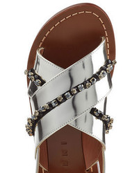 Marni Embellished Leather Sandals