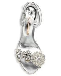 Sophia Webster Lilico Crystal Embellished Metallic Ankle Strap Sandals