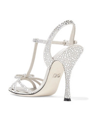 Dolce & Gabbana Keira Crystal Embellished Satin Sandals