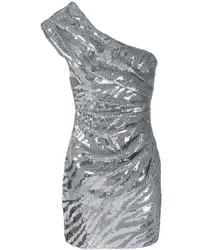 Saint Laurent Sequin Embellished One Shoulder Dress