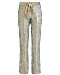 Silver Embellished Sequin Pants