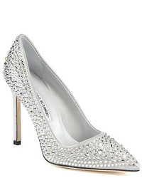 Silver Embellished Sequin Shoes