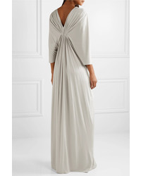 Reem Acra Draped Embellished Silk Jersey Maxi Dress