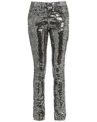 Silver Embellished Skinny Jeans