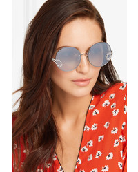 For Art's Sake Passion Fruit Embellished Round Frame Stainless Sunglasses