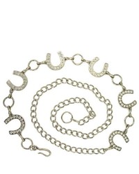 Beltiscool Ladies Rhinestone Horseshoe Metal Chain Belt