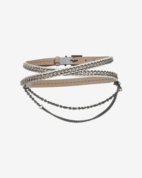 Barbara Bui Curb Chain Detail Leather Wrap Belt
