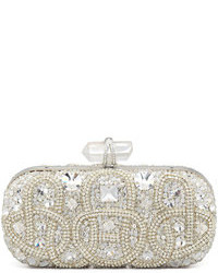 Silver Embroidered Clutch