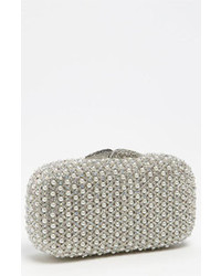 Natasha Couture Pearl Caged Clutch Silver