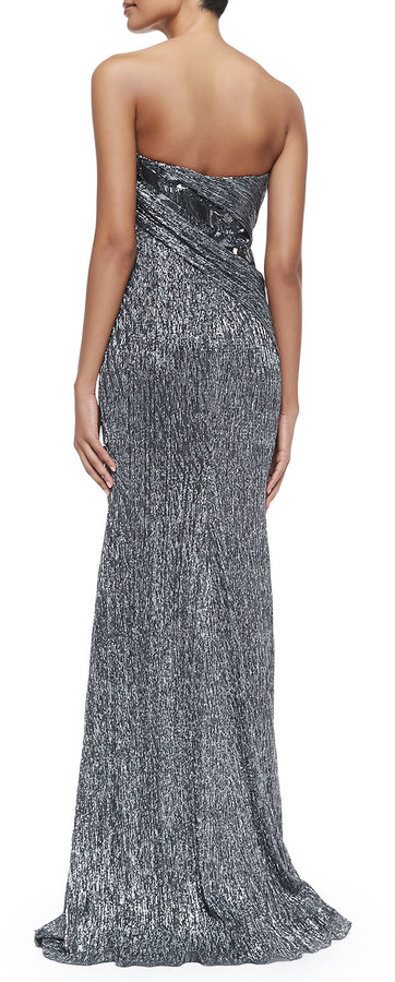 Rene Ruiz Strapless Metallic Crystal Gown, $1,495 | Neiman Marcus ...