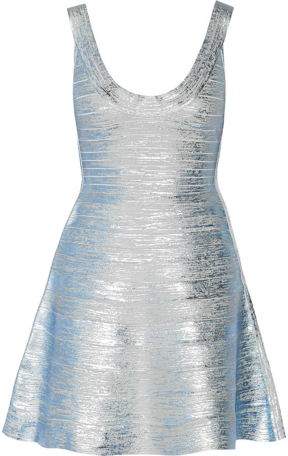 Hervé Léger Bandage Shimmer Mini Dress