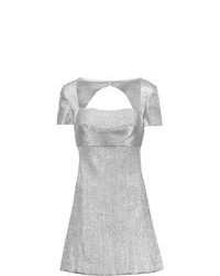Sandro Renza Cutout Back Metallic Lam Mini Dress