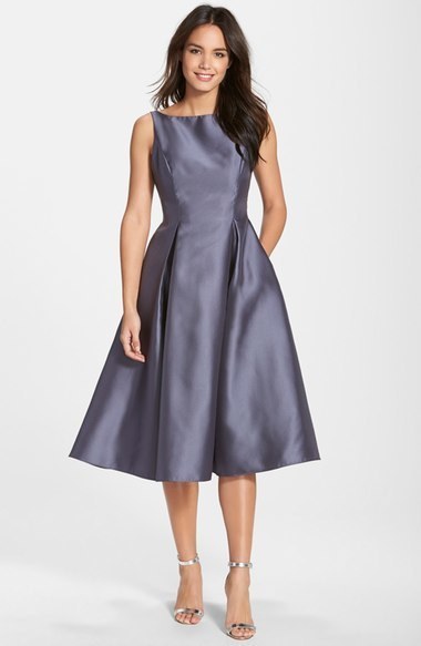 Adrianna Papell Plus Mikado High Low Fit & Flare Dress
