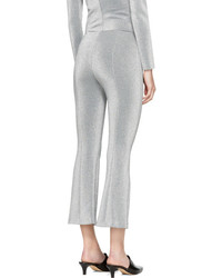 Rosetta Getty Silver Cropped Flared Trousers