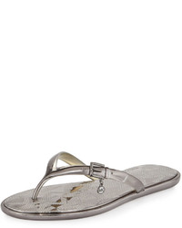 MICHAEL Michael Kors Michl Michl Kors Emory Buckle Flat Thong Sandal Gunmetal