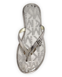 MICHAEL Michael Kors Michl Michl Kors Emory Buckle Flat Thong Sandal Gunmetal