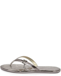 MICHAEL Michael Kors Michl Michl Kors Emory Buckle Flat Thong Sandal Gunmetal