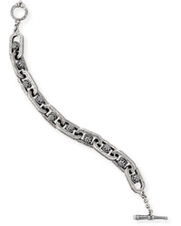 Konstantino Floral Etched Sterling Silver Link Bracelet