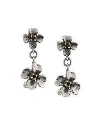 Ugo Cacciatori Flower Pendant Black Diamond Earrings