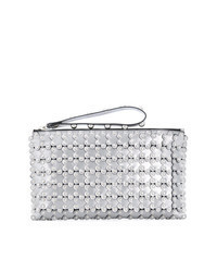 Silver Floral Leather Crossbody Bag
