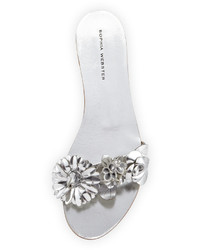 Sophia Webster Lilico Floral Slide Sandal Silver