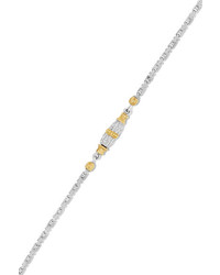 Buccellati 18 Karat White And Yellow Gold Aquamarine And Diamond Necklace
