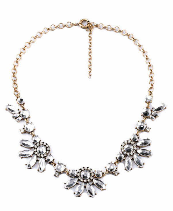 Diamante and Pearl Statement Necklace – Frock and Frill