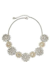 Monet Gold Tone Crystal Flower Statet Necklace