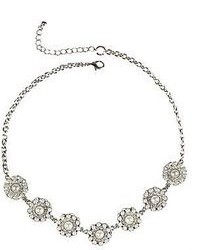 Lovestruck Love Struck Love Struck Silver Tone Glass Simulated Pearl Floral Necklace