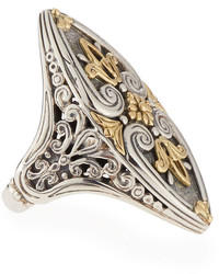 Konstantino Silver 18k Floral Marquise Ring