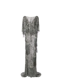 Marchesa Sequin Fringed Gown