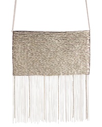 Silver Fringe Leather Clutch
