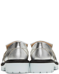 MSGM Silver Fringe Tassel Loafers