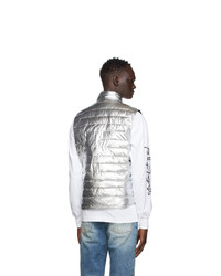 Palm Angels Silver Metallic Season Quilted Vest