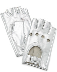 silver leather gloves womens