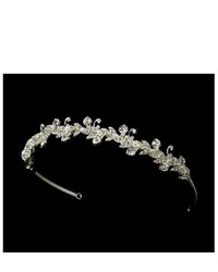 Melissa Kay Collection Silver Tone Crystals Rhinestone Simulated Pearl Wedding Bridal Headband Tiara