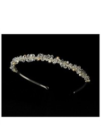 Melissa Kay Collection Silver Tone Crystals Simulated Ivory Simulated Pearl Bridal Wedding Headband