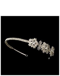 Melissa Kay Collection Silver Tone Rhinestone Crystal Flower Wedding Bridal Headband Tiara