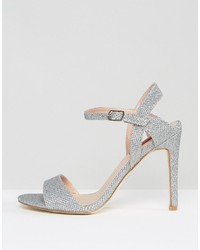 London Rebel Barely There Glitter Heeled Sandal