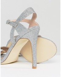 London Rebel Barely There Glitter Heeled Sandal