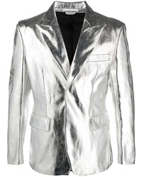 Silver Herringbone Blazer