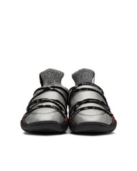 Adidas Originals By Alexander Wang Silver And Black Puff High Top Sneakers