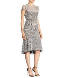Silver Horizontal Striped Dress