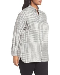 Foxcroft Plus Size Houndstooth Shirt
