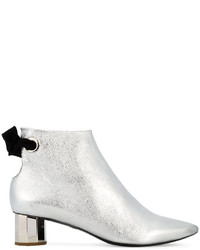 Proenza Schouler Metallic Silver Pointed Ankle Boots