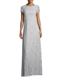 Silver Lace Evening Dress